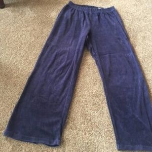 Cappagallo navy blue velour casual pants PL